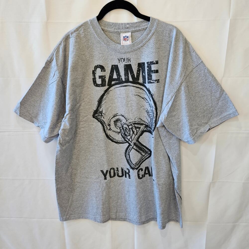 NFL Shirt Football Outdoor Gym Short Sleeve Gray Graphic XL